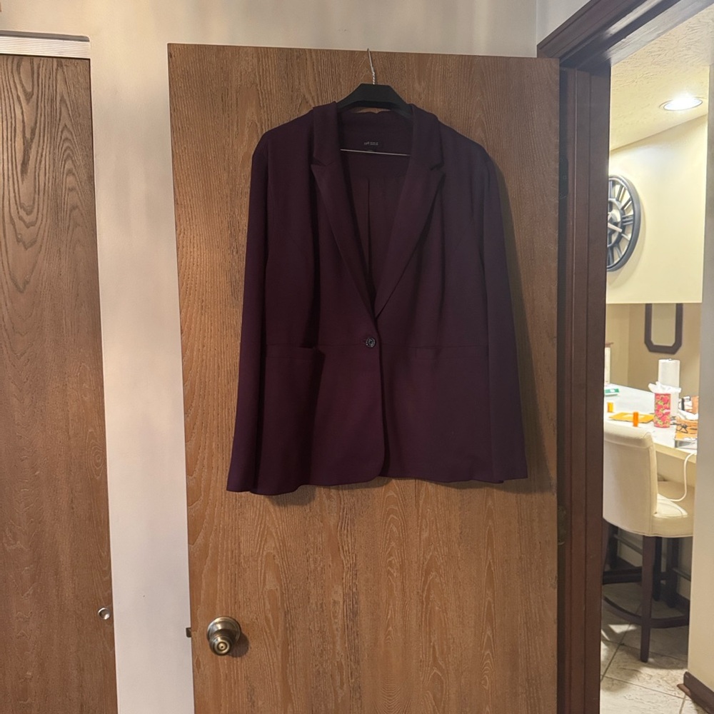 4/$30 Sale! EUC XL J. Jill Burgundy / Maroon fully lined Women's Blazer - Picture 2 of 8
